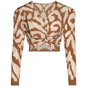 Johanna Ortiz Native Species Silk Top - Ikat Camel Size 12